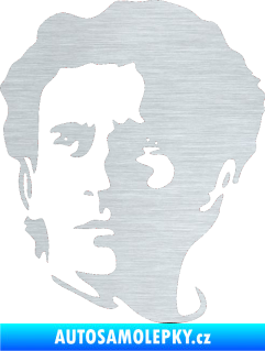 Samolepka Silueta Ayrton Senna levá škrábaný hliník