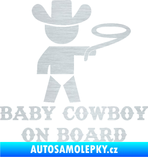 Samolepka Baby cowboy on board pravá škrábaný hliník