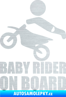 Samolepka Baby rider on board levá škrábaný hliník