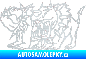 Samolepka Bad dogs levá zuřiví psi škrábaný hliník