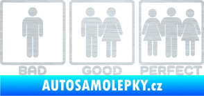 Samolepka Bad good perfect 002 nápis škrábaný hliník