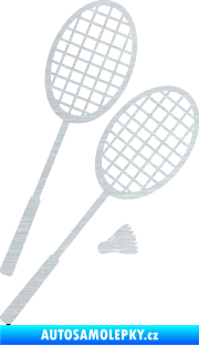 Samolepka Badminton rakety pravá škrábaný hliník