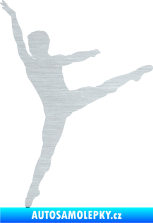 Samolepka Balet tanečník 001 levá škrábaný hliník