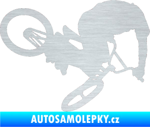Samolepka Biker 001 pravá škrábaný hliník