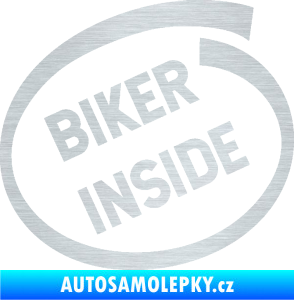 Samolepka Biker inside 005 nápis škrábaný hliník