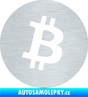 Samolepka Bitcoin 001 škrábaný hliník