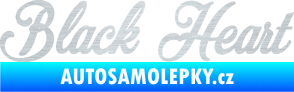 Samolepka Black Heart nápis škrábaný hliník