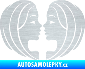 Samolepka Blíženci 002  škrábaný hliník