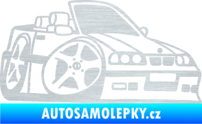 Samolepka BMW e30 cabrio karikatura pravá škrábaný hliník