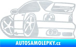 Samolepka BMW e46 karikatura levá škrábaný hliník