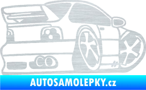 Samolepka BMW e46 karikatura pravá škrábaný hliník