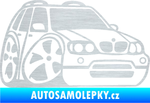 Samolepka BMW X5 karikatura pravá škrábaný hliník