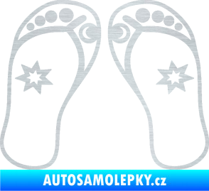 Samolepka Botičky 001 plážové žabky škrábaný hliník