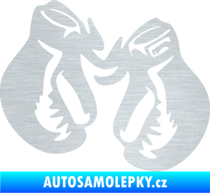 Samolepka Boxerské rukavice 001 levá škrábaný hliník