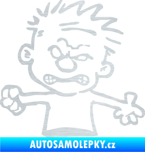Samolepka Boy rozzlobenej levá škrábaný hliník