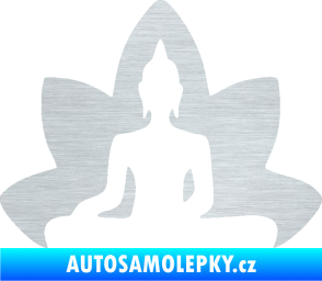 Samolepka Budha 003 levá  škrábaný hliník