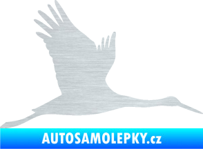 Samolepka Čáp 002 pravá škrábaný hliník