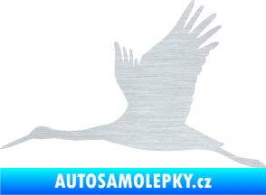 Samolepka Čáp 002 levá škrábaný hliník