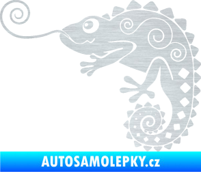 Samolepka Chameleon 004 levá škrábaný hliník