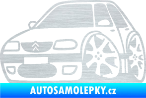 Samolepka Citroen saxo karikatura levá škrábaný hliník
