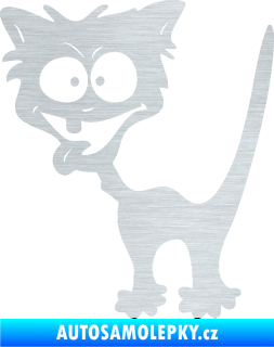 Samolepka Crazy cat levá bláznivá kočka škrábaný hliník