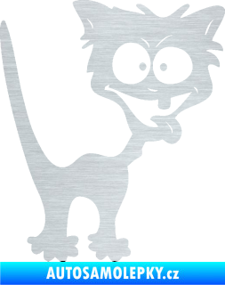 Samolepka Crazy cat pravá bláznivá kočka škrábaný hliník