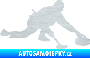 Samolepka Curling 003 pravá škrábaný hliník