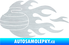 Samolepka Curling 005 levá kámen škrábaný hliník