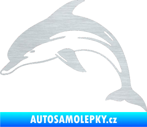 Samolepka Delfín 002 levá škrábaný hliník