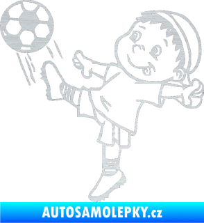 Samolepka Dítě v autě 022 levá fotbalista škrábaný hliník