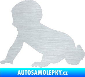 Samolepka Dítě v autě 025 levá miminko silueta škrábaný hliník