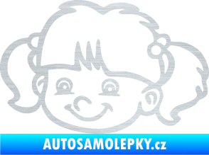 Samolepka Dítě v autě 035 levá holka hlavička škrábaný hliník