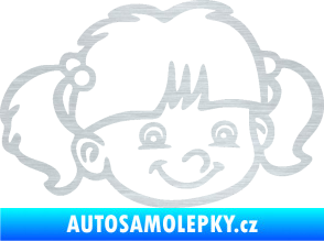 Samolepka Dítě v autě 035 pravá holka hlavička škrábaný hliník