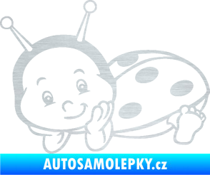 Samolepka Dítě v autě 063 levá beruška škrábaný hliník