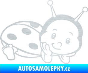 Samolepka Dítě v autě 063 pravá beruška škrábaný hliník