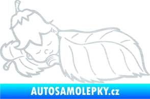Samolepka Dítě v autě 107 levá spinká na lístečku škrábaný hliník