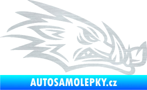 Samolepka Divoké prase 002 pravá kanec hlava škrábaný hliník