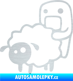 Samolepka Domo 005 levá love sheep škrábaný hliník
