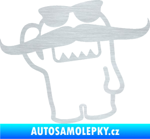 Samolepka Domo 016 levá s knírem škrábaný hliník