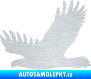 Samolepka Dravec na sklo 004 levá škrábaný hliník