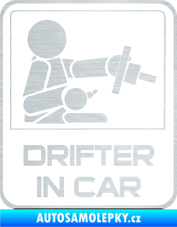 Samolepka Drifter in car 002 škrábaný hliník