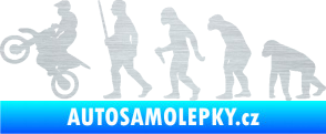 Samolepka Evoluce 002 motokros levá škrábaný hliník