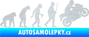 Samolepka Evoluce 004 pravá motorkář škrábaný hliník