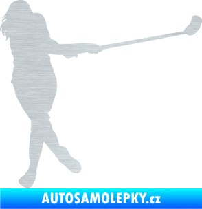 Samolepka Florbal 006 pravá  škrábaný hliník