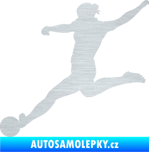 Samolepka Fotbalistka 002 levá škrábaný hliník