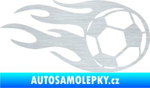 Samolepka Fotbalový míč 004 pravá v plamenech škrábaný hliník