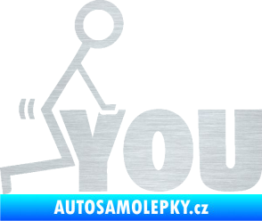 Samolepka Fuck you 002 škrábaný hliník
