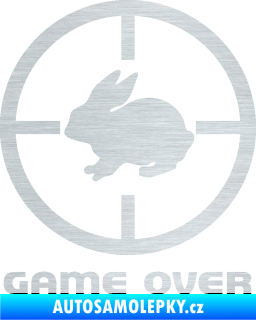 Samolepka Game over lov zajíce škrábaný hliník