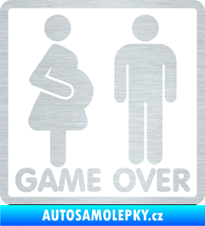 Samolepka Game over varianta jsem v tom škrábaný hliník