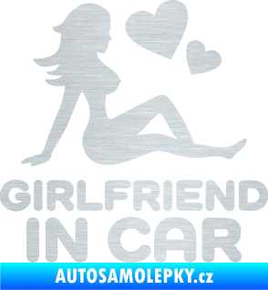 Samolepka Girlfriend in car škrábaný hliník